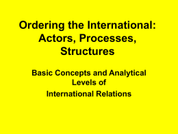 Ordering the International: Actors, Processes, Structures