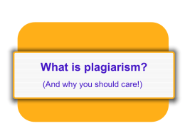 What is plagiarism? - Black River High School