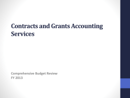 Contracts and Grants Accounting Services Comprehensive