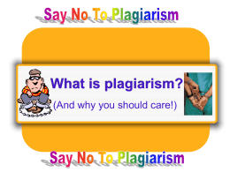What is plagiarism? - Fayette County Public Schools