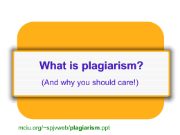What is plagiarism? - MOUNT VERNON COMMUNITY SCHOOL …