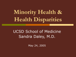 Health Disparities - Division of Medical Education, School