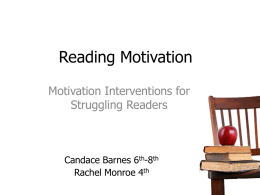 Reading Motivation - Appalachian State University