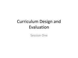 Curriculum Design and Evaluation