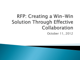 RFP: Creating a Win-Win Solution Through Effective