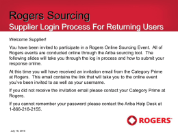 Rogers Sourcing Supplier Login Process