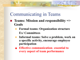 Communicating in Teams