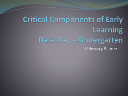 Critical Components of Early Learning Data Day