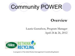 Community POWER: Partners On Waste Education & Reduction
