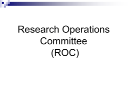 IC_Research Operations Committee Presentation 1.4.10