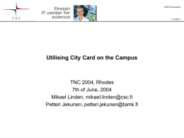 Utilising City Card on the Campus