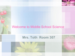 Welcome to Middle School Science!