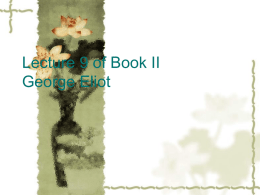 Lecture 9 of Book II George Eliot