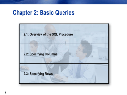 Module 2: Basic Queries - West Virginia University