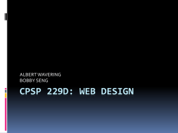 CPSP 229D: Web design