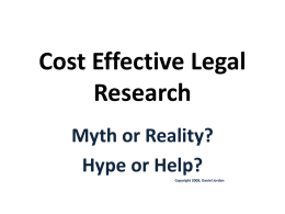 Cost Effective Legal Research - NYCLA