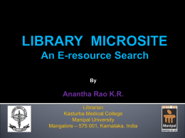 Anantha Rao - INFLIBNET Centre
