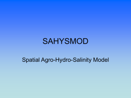 Sahysmod Spatial Agro-Hydro