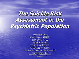 The Suicide Risk Assessment in the Psychiatric Population