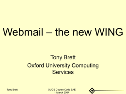 Webmail – the new WING