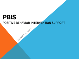 PBIS Positive Behavior Intervention Support