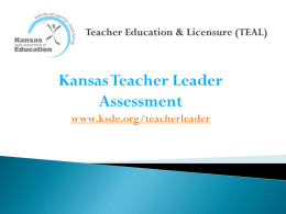 Kansas Teacher Leader Assessment Update4