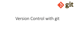 Revision Control with git