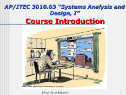 LECTURE 1. Introduction to System Analysis. Basic Concepts.