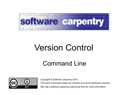 vc-commandline - Software Carpentry