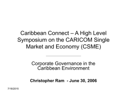 Corporate governance in the Caribbean environment