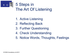 5 Steps in The Art Of Listening