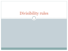 Divisibility rules