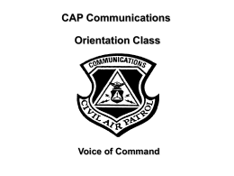 CAP Communications Orientation Class