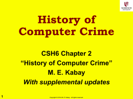 History of Computer Crime
