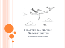Chapter 5 – Global Opportunities