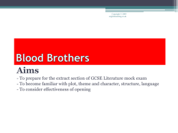 Blood Brothers by Willy Russell: Act One