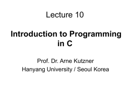 Lecture Data Structures and Practise