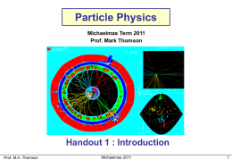 Part III Particle Physics 2008 : Introduction