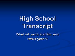 High School Transcript