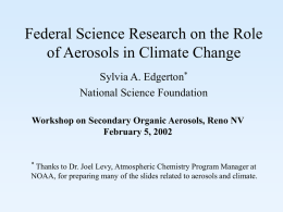 Aerosol/Climate Research Future Needs