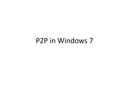 P2P in Windows 7 - Homepage