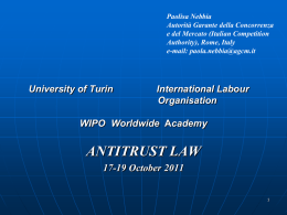 University of Turin International Labour Organisation WIPO
