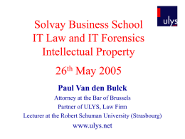 Solvay Business School IT Law and IT Forensics