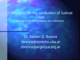 Information for the conduction of Judicial Cases Standards