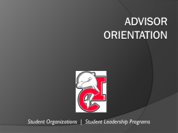 Student Organization Orientation