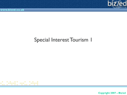 PowerPoint Presentation - Special Interest Tourism 1