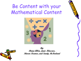Are you content with your Mathematics Content?