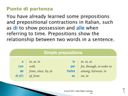 PowerPoint Presentation - 3A.2 Preposizioni semplici e