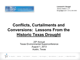 Surface Water Curtailment In Brazos Basin