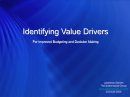 Identifying Value Drivers - The Buttonwood Group, LLP